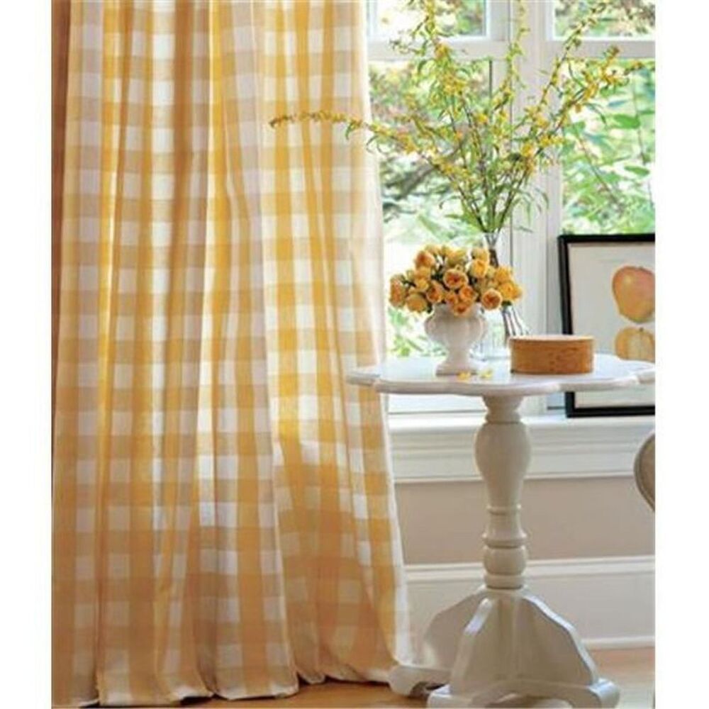 42 x 84 in. Buffalo Check Window Curtain Panel, Yellow
